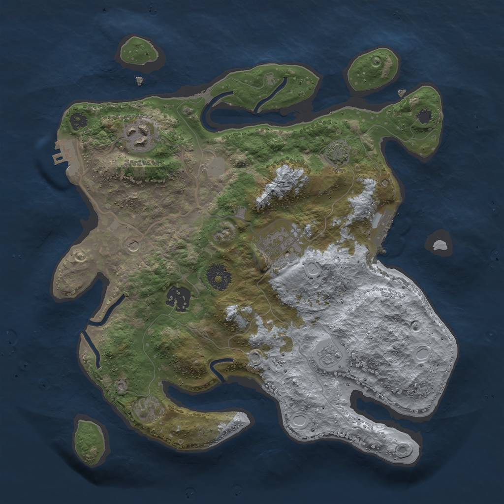 Rust Map: Procedural Map, Size: 3000, Seed: 188132564, 11 Monuments