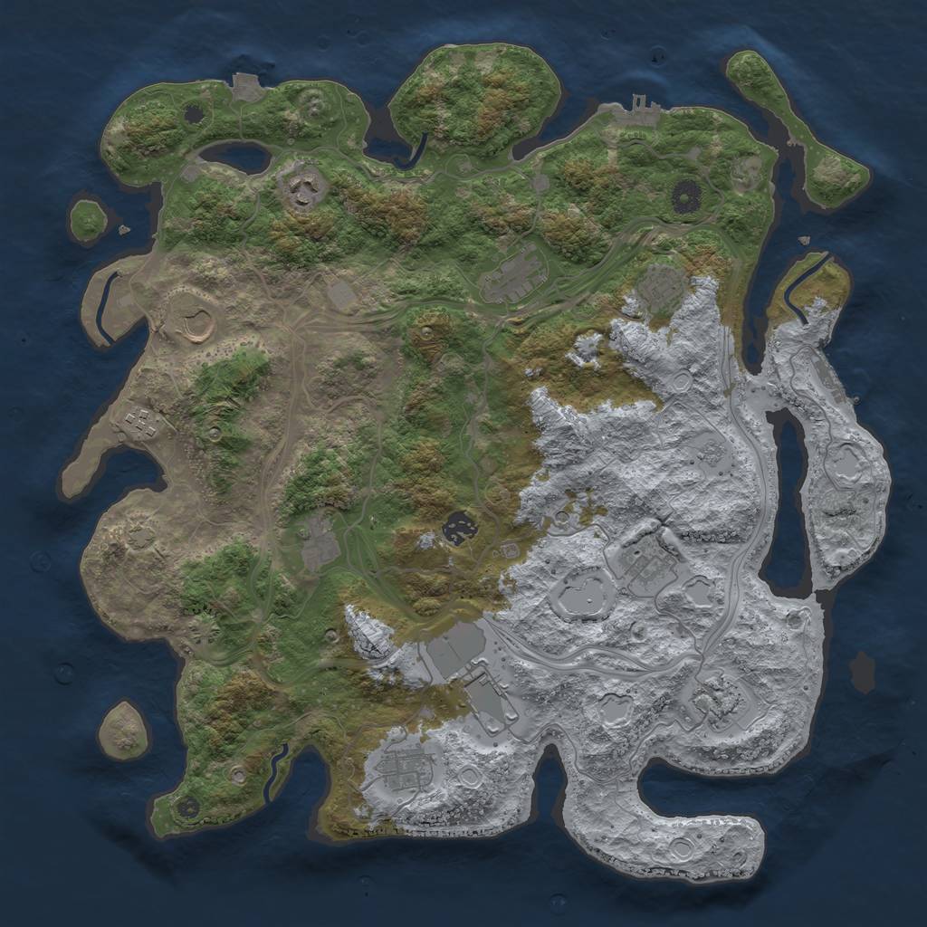 Rust Map: Procedural Map, Size: 4250, Seed: 4062301, 19 Monuments