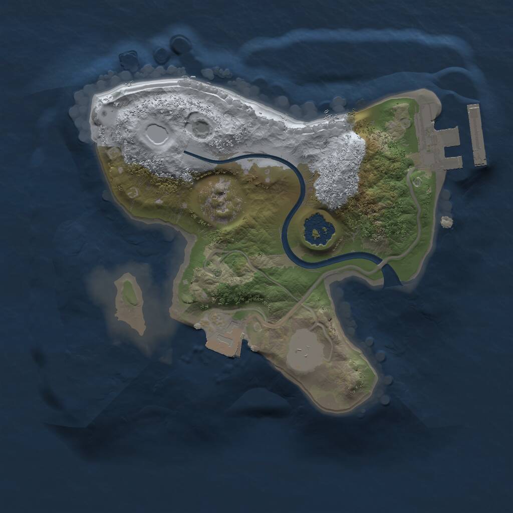 Rust Map: Procedural Map, Size: 1675, Seed: 1234, 2 Monuments
