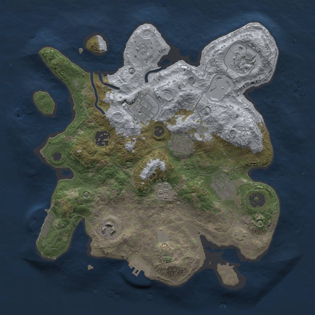 Rust Map: Procedural Map, Size: 3000, Seed: 95158, 14 Monuments