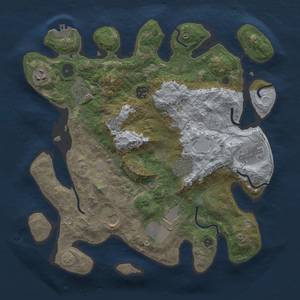 Thumbnail Rust Map: Procedural Map, Size: 3500, Seed: 763439647, 15 Monuments