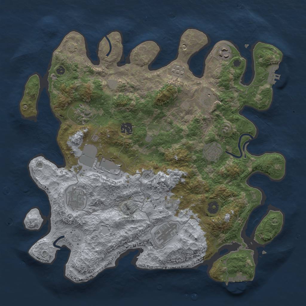 Rust Map: Procedural Map, Size: 3750, Seed: 1645700834, 17 Monuments