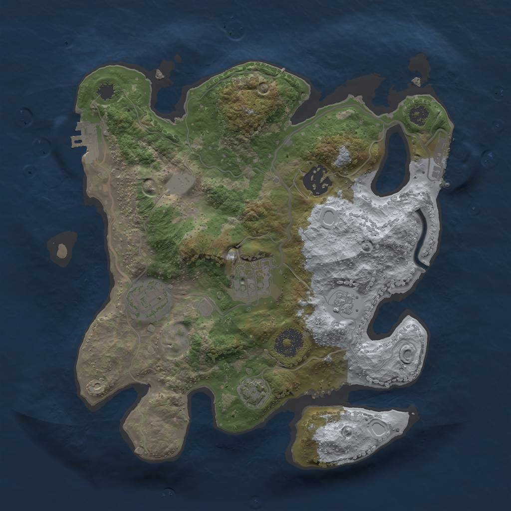 Rust Map: Procedural Map, Size: 2700, Seed: 1042793146, 10 Monuments