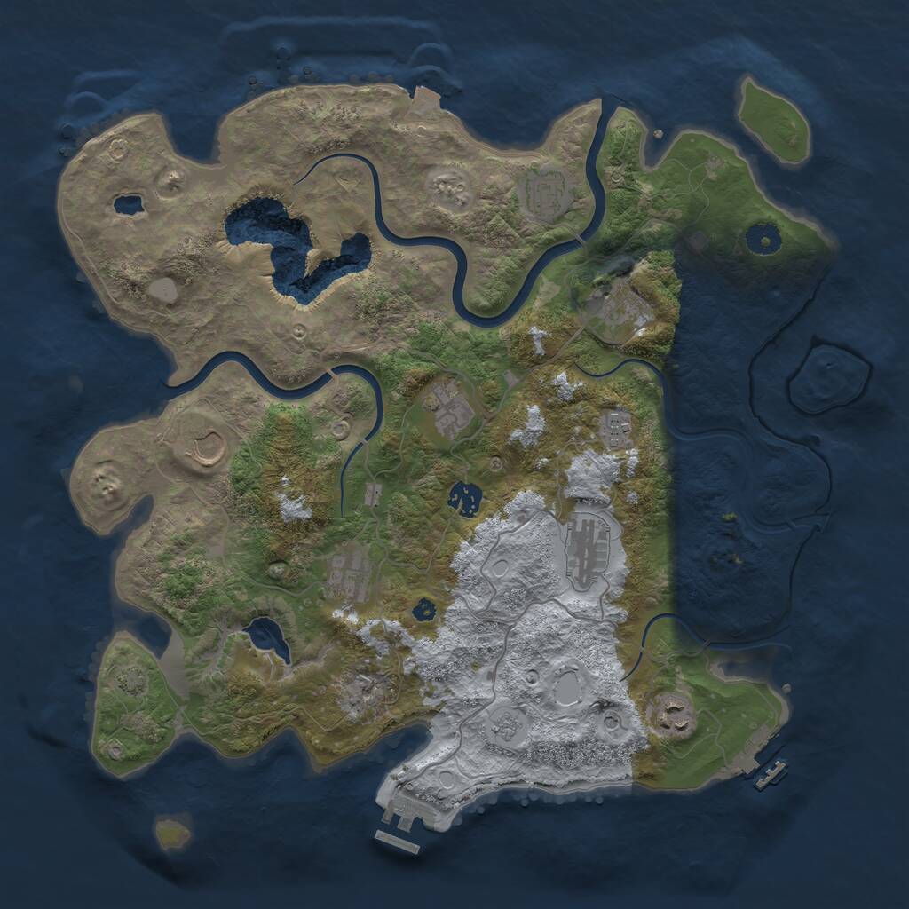 Rust Map: Procedural Map, Size: 4000, Seed: 1200857329, 15 Monuments