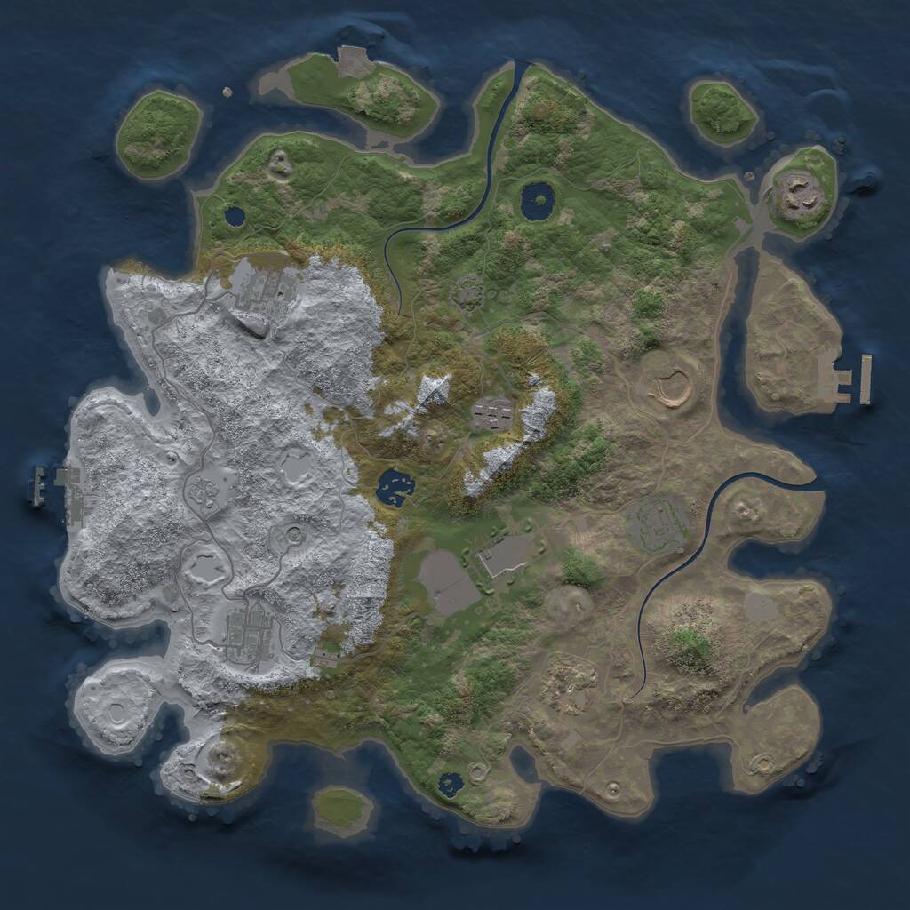 Rust Map: Procedural Map, Size: 3700, Seed: 1537848872, 15 Monuments