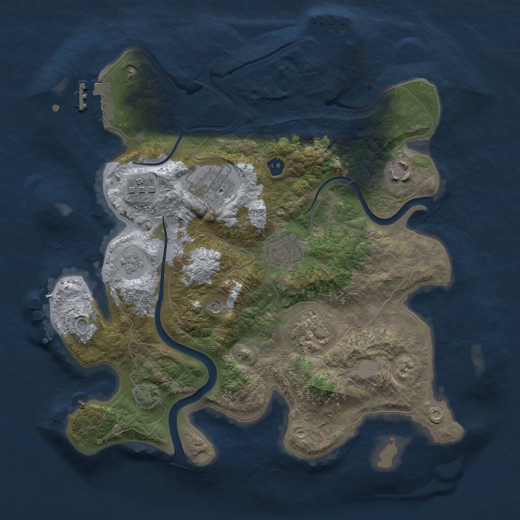 Rust Map: Procedural Map, Size: 3000, Seed: 675705782, 11 Monuments