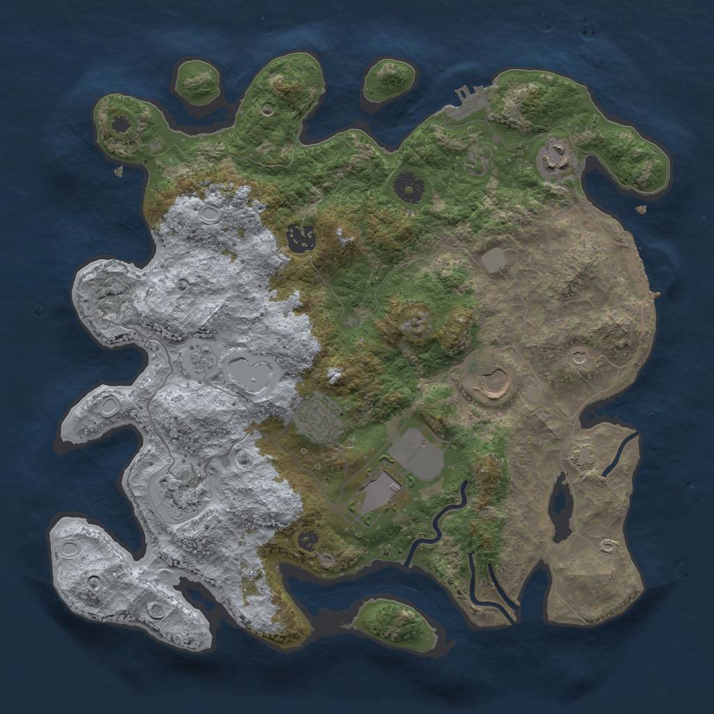 Rust Map: Procedural Map, Size: 3500, Seed: 1516327916, 14 Monuments