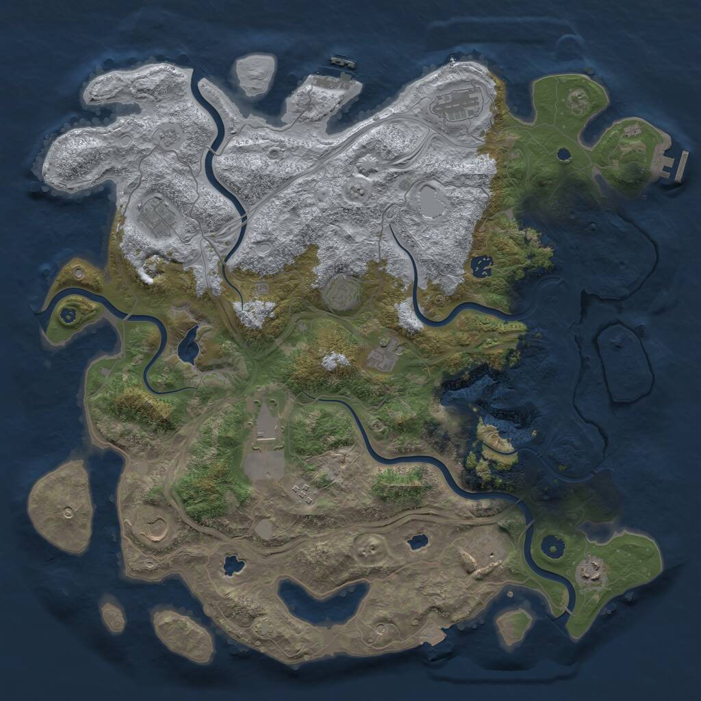 Rust Map: Procedural Map, Size: 4500, Seed: 6234, 16 Monuments