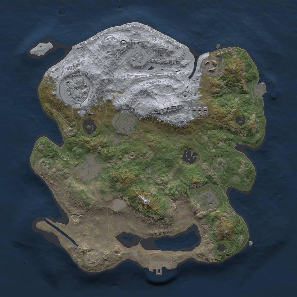 Rust Map: Procedural Map, Size: 3000, Seed: 20126, 13 Monuments