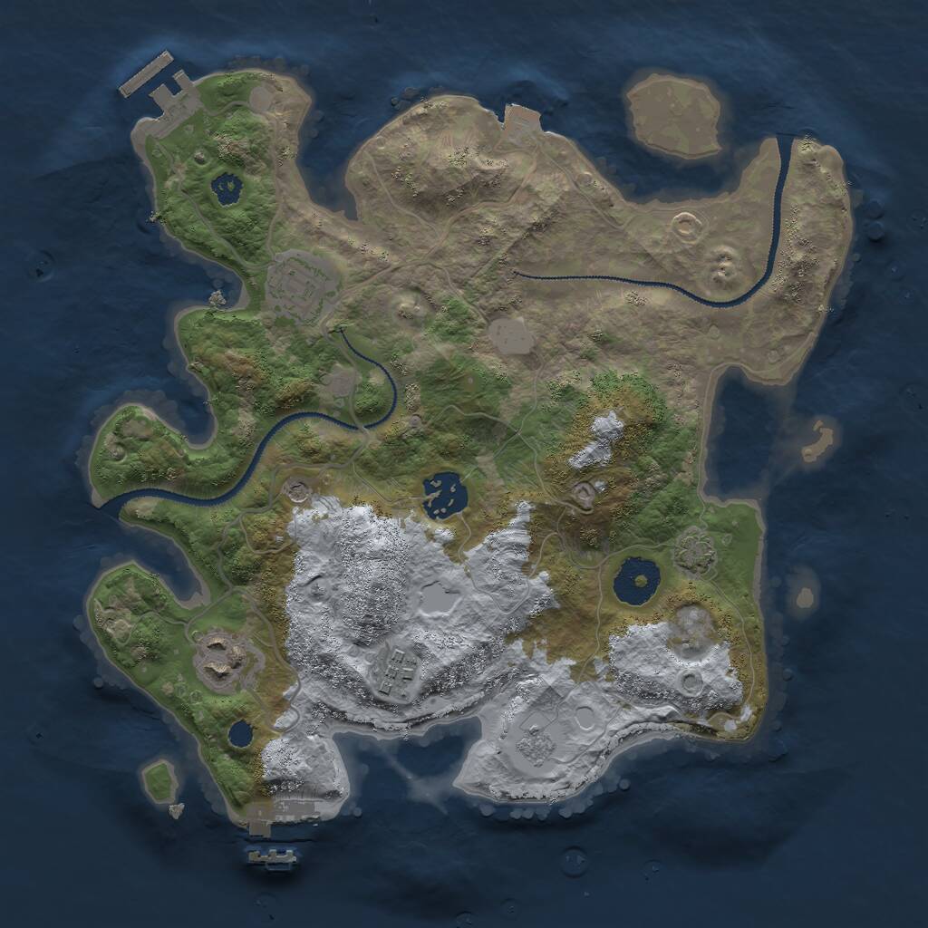 Rust Map: Procedural Map, Size: 3000, Seed: 88231, 10 Monuments