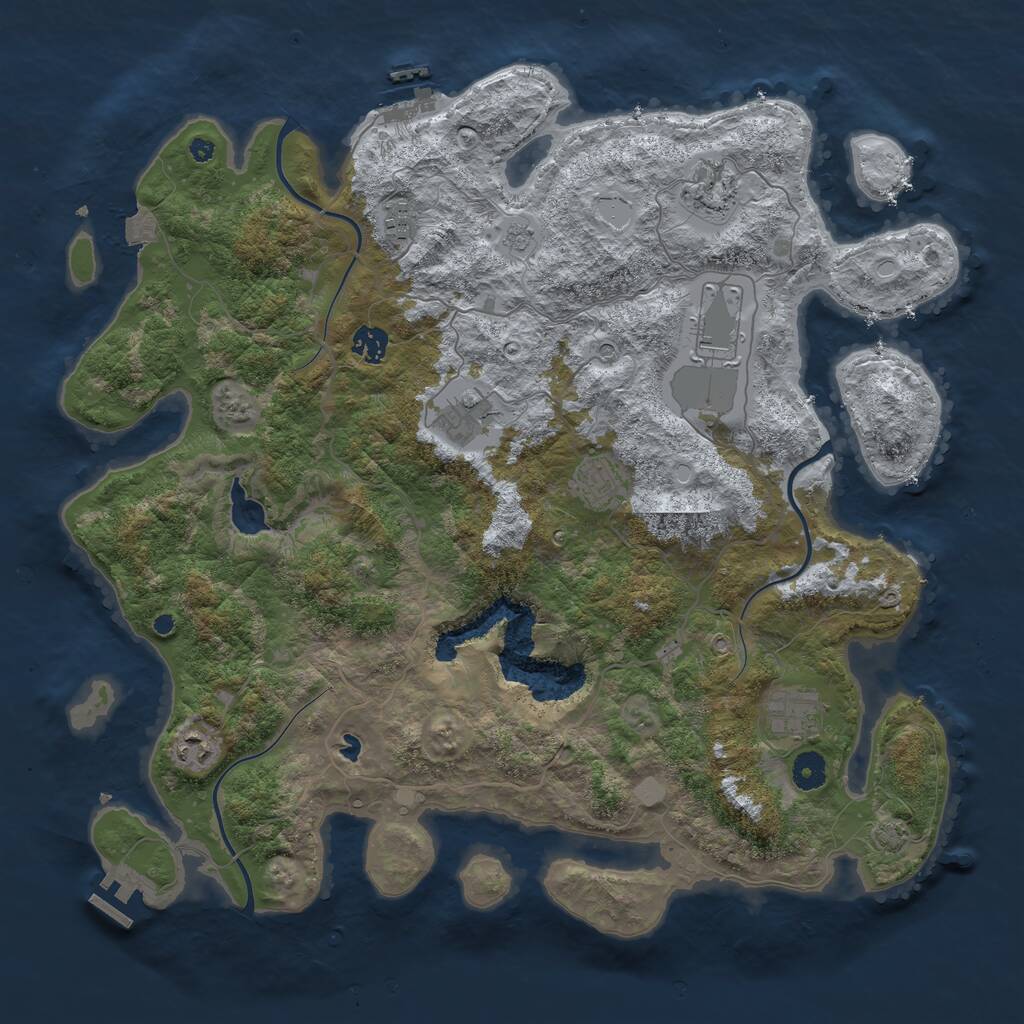Rust Map: Procedural Map, Size: 4200, Seed: 2059432988, 14 Monuments