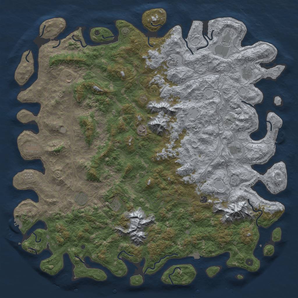 Rust Map: Procedural Map, Size: 6000, Seed: 2090728812, 19 Monuments