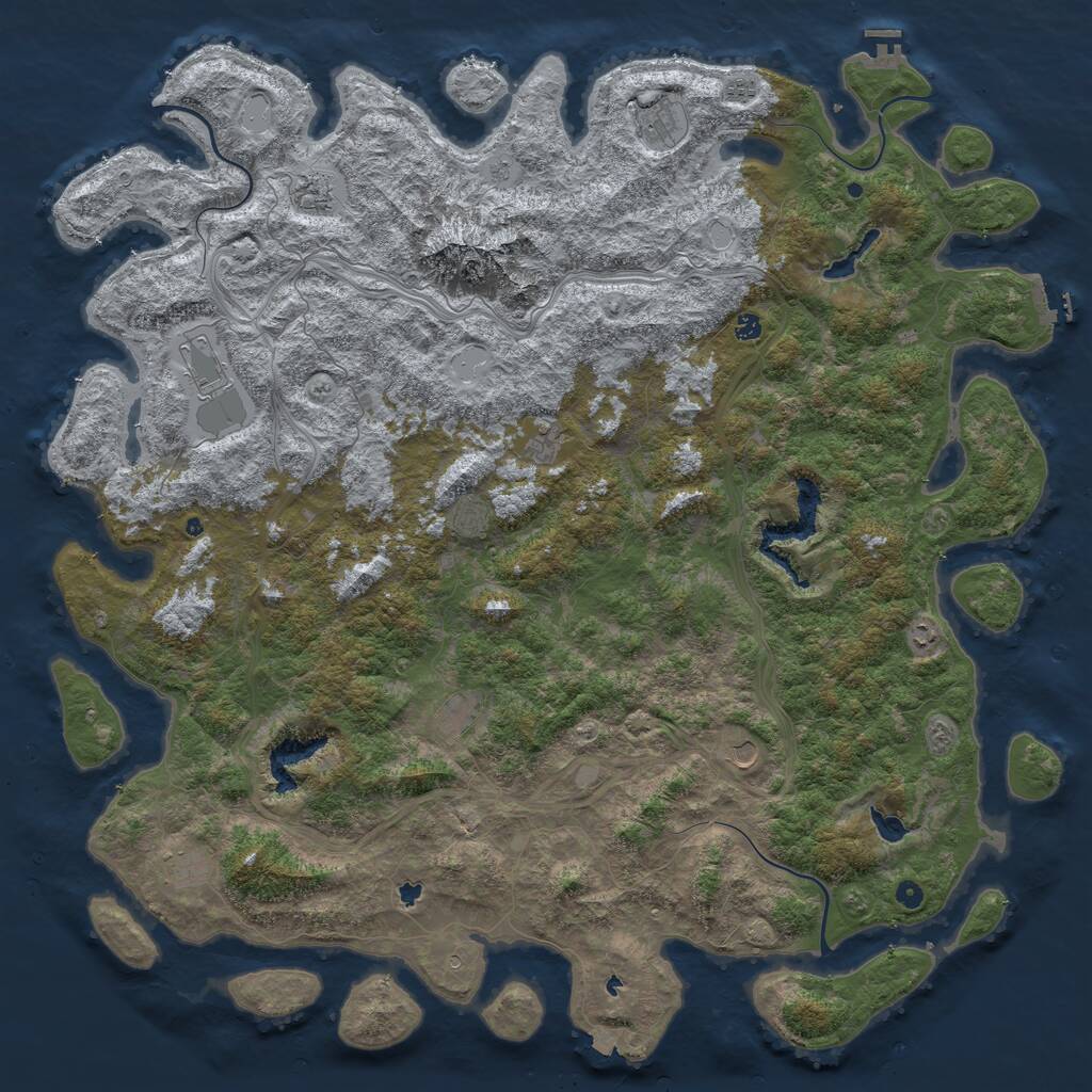 Rust Map: Procedural Map, Size: 6000, Seed: 29384756, 17 Monuments