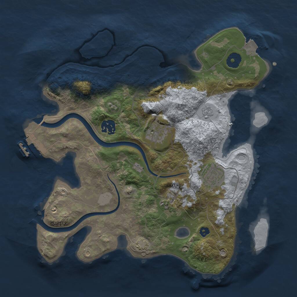 Rust Map: Procedural Map, Size: 3000, Seed: 5984, 8 Monuments