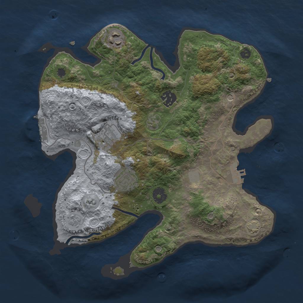 Rust Map: Procedural Map, Size: 3000, Seed: 1374071316, 12 Monuments