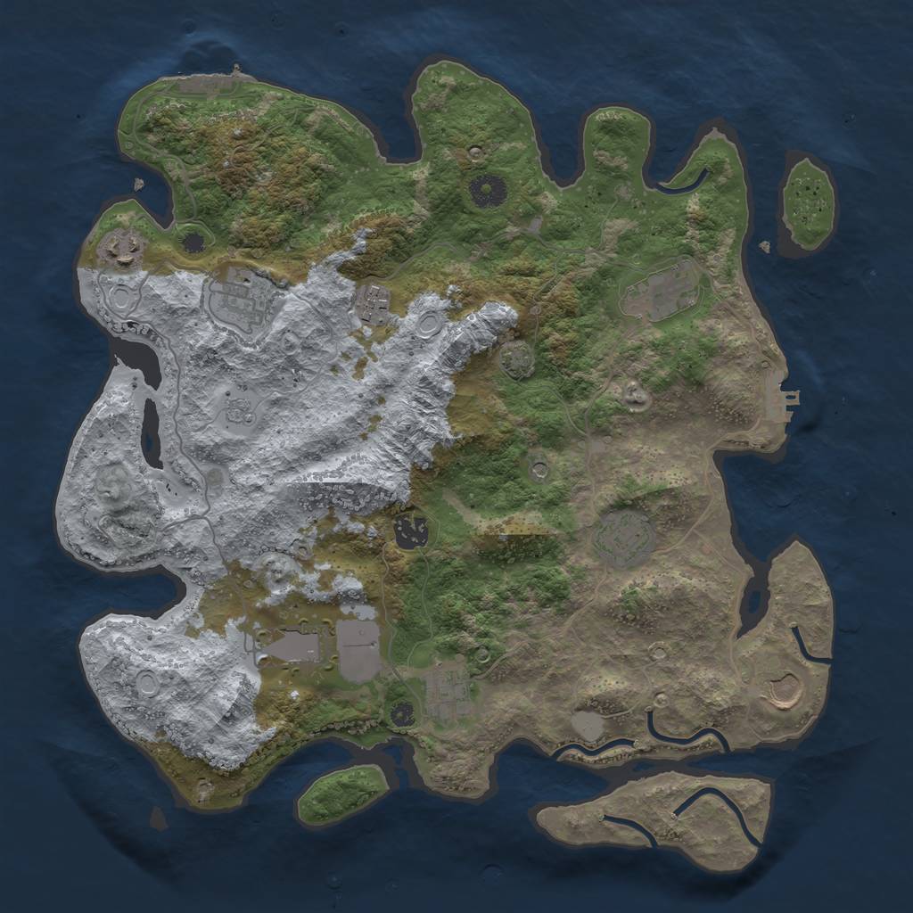 Rust Map: Procedural Map, Size: 3800, Seed: 125, 17 Monuments