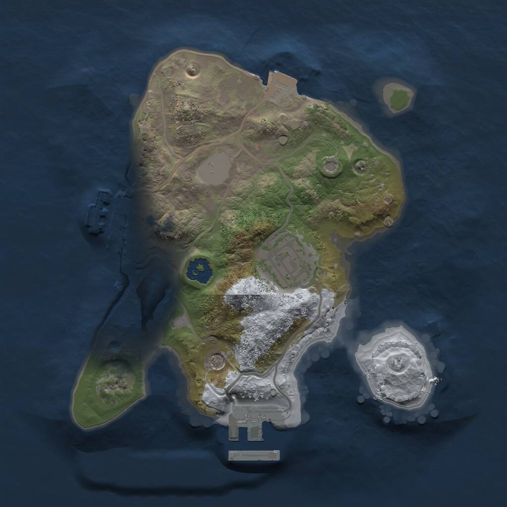 Rust Map: Procedural Map, Size: 2000, Seed: 1591052280, 5 Monuments