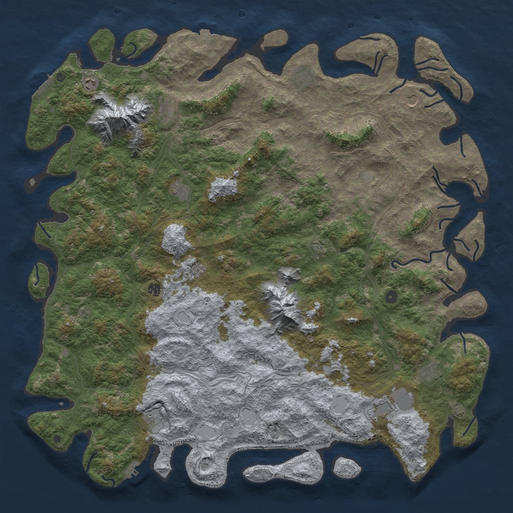 Rust Map: Procedural Map, Size: 6000, Seed: 66926565, 19 Monuments