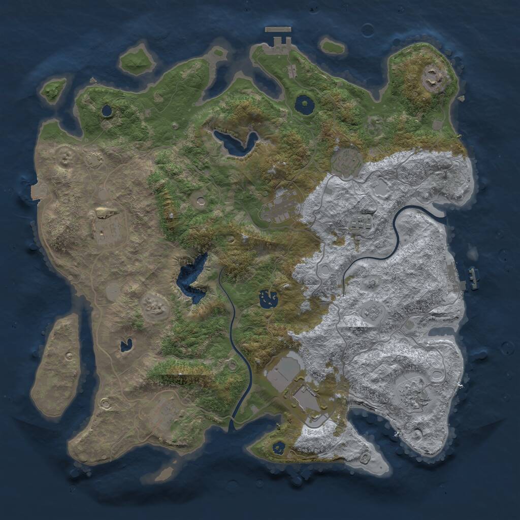 Rust Map: Procedural Map, Size: 4000, Seed: 1631900351, 15 Monuments