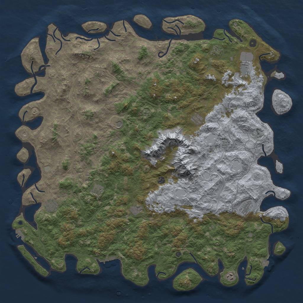 Rust Map: Procedural Map, Size: 6000, Seed: 81726354, 19 Monuments