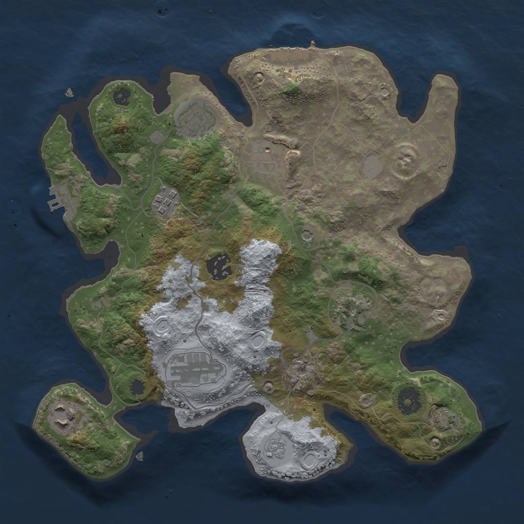 Rust Map: Procedural Map, Size: 3000, Seed: 829798381, 15 Monuments