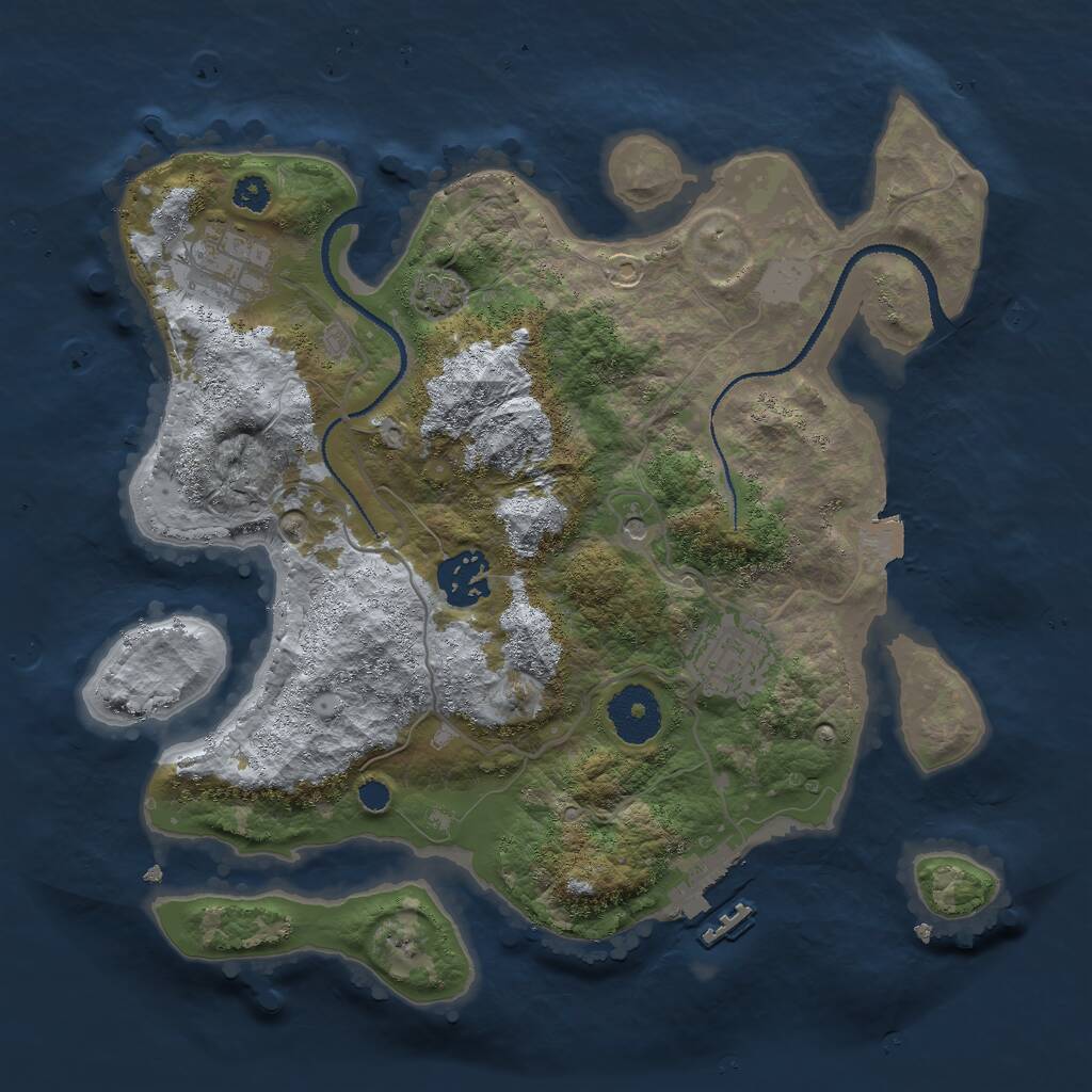 Rust Map: Procedural Map, Size: 3000, Seed: 541815, 7 Monuments