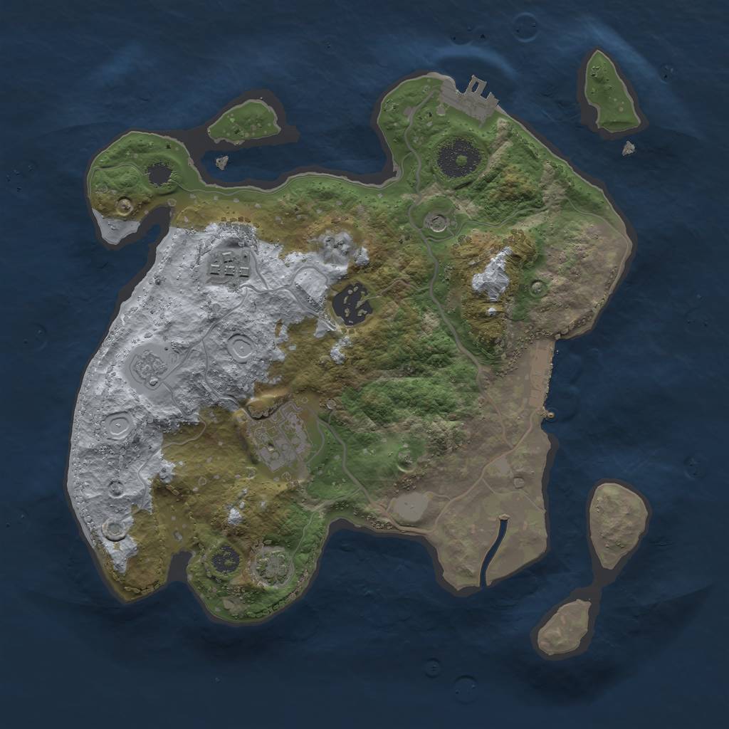 Rust Map: Procedural Map, Size: 2750, Seed: 12648, 11 Monuments