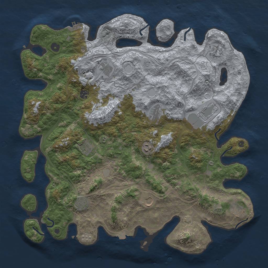 Rust Map: Procedural Map, Size: 4500, Seed: 6661379, 18 Monuments