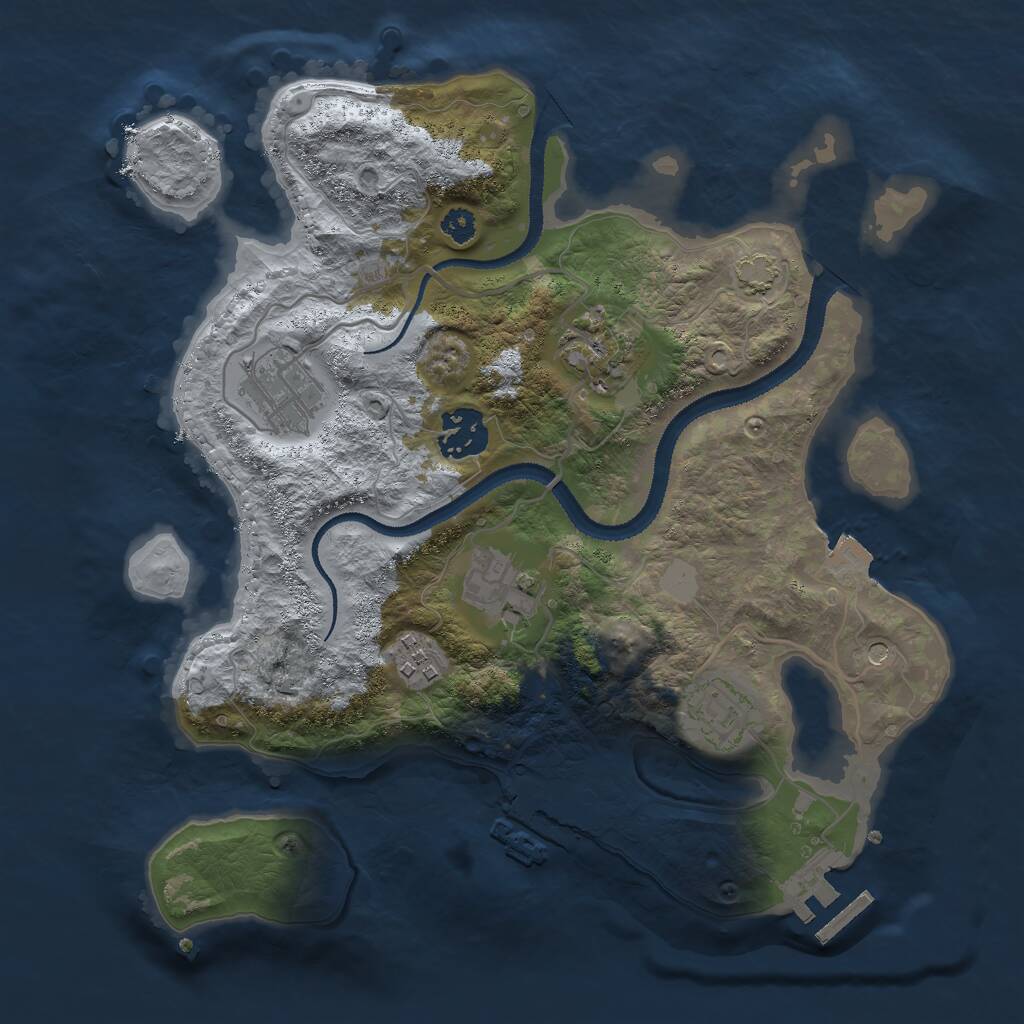 Rust Map: Procedural Map, Size: 3000, Seed: 2116824633, 11 Monuments