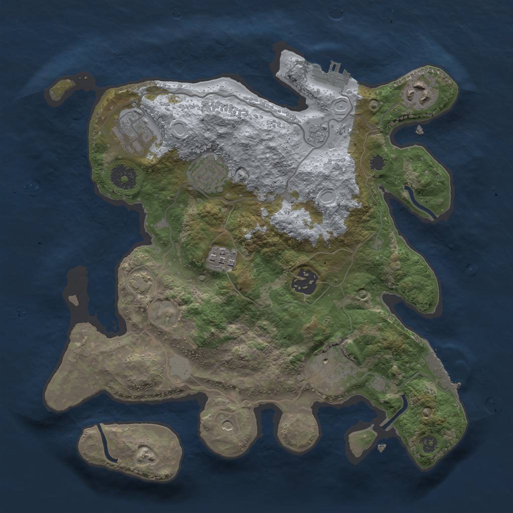 Rust Map: Procedural Map, Size: 3000, Seed: 201857362, 14 Monuments