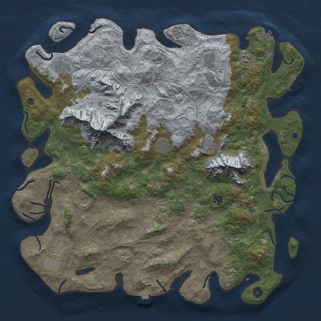 Rust Map: Procedural Map, Size: 5000, Seed: 121754883, 19 Monuments