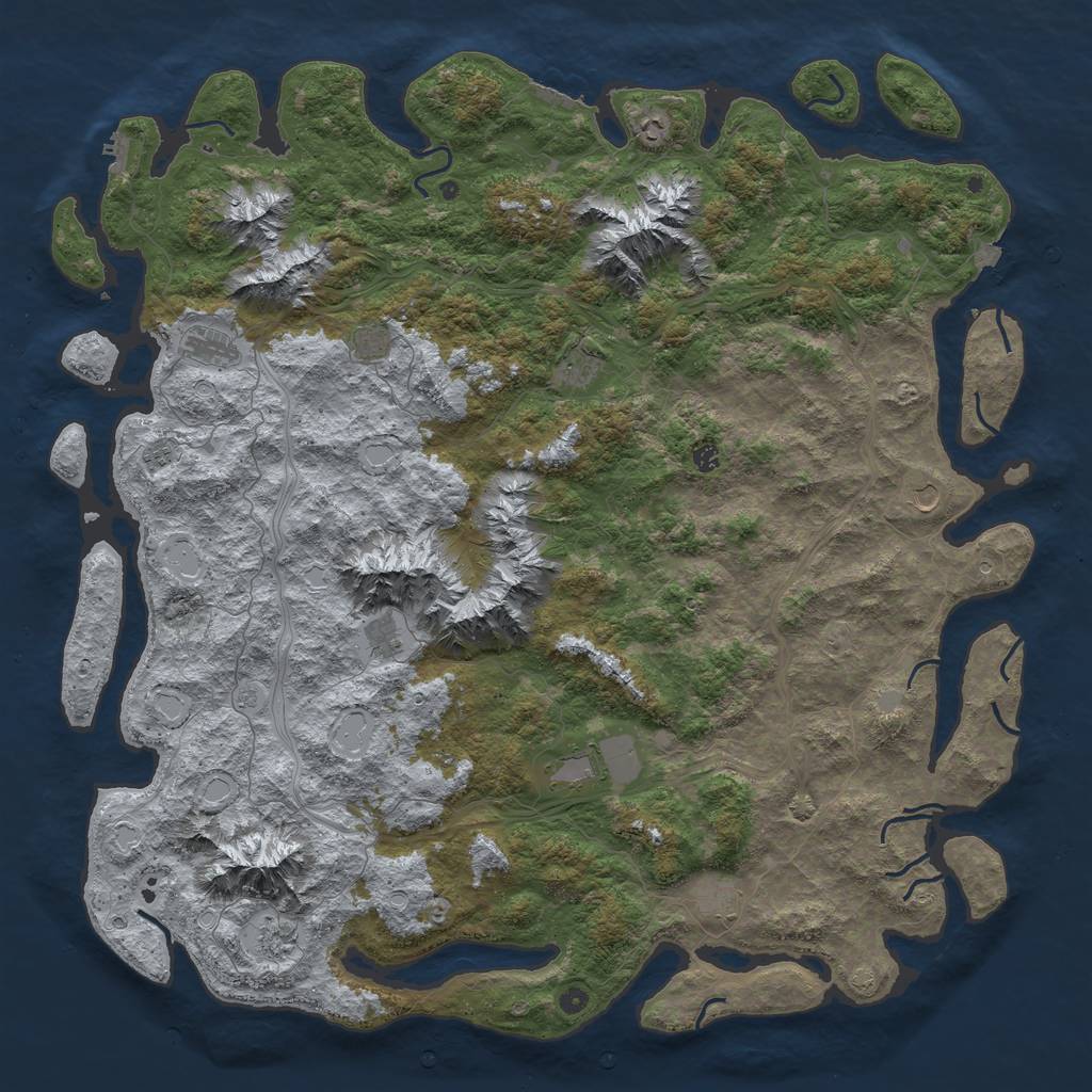 Rust Map: Procedural Map, Size: 6000, Seed: 1772398011, 19 Monuments