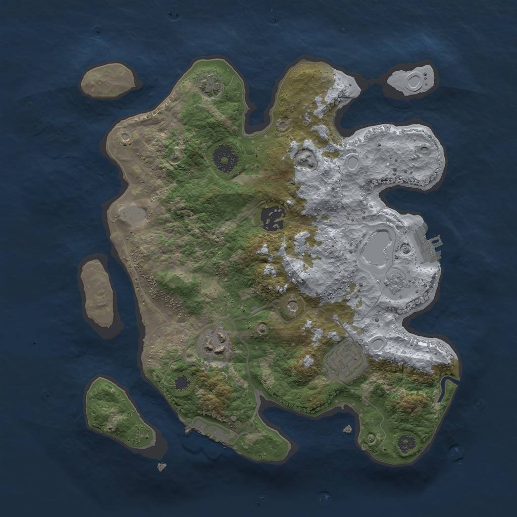 Rust Map: Procedural Map, Size: 3000, Seed: 15871, 11 Monuments