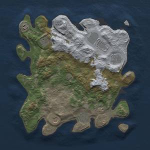 Thumbnail Rust Map: Barren, Size: 3500, Seed: 777, 12 Monuments