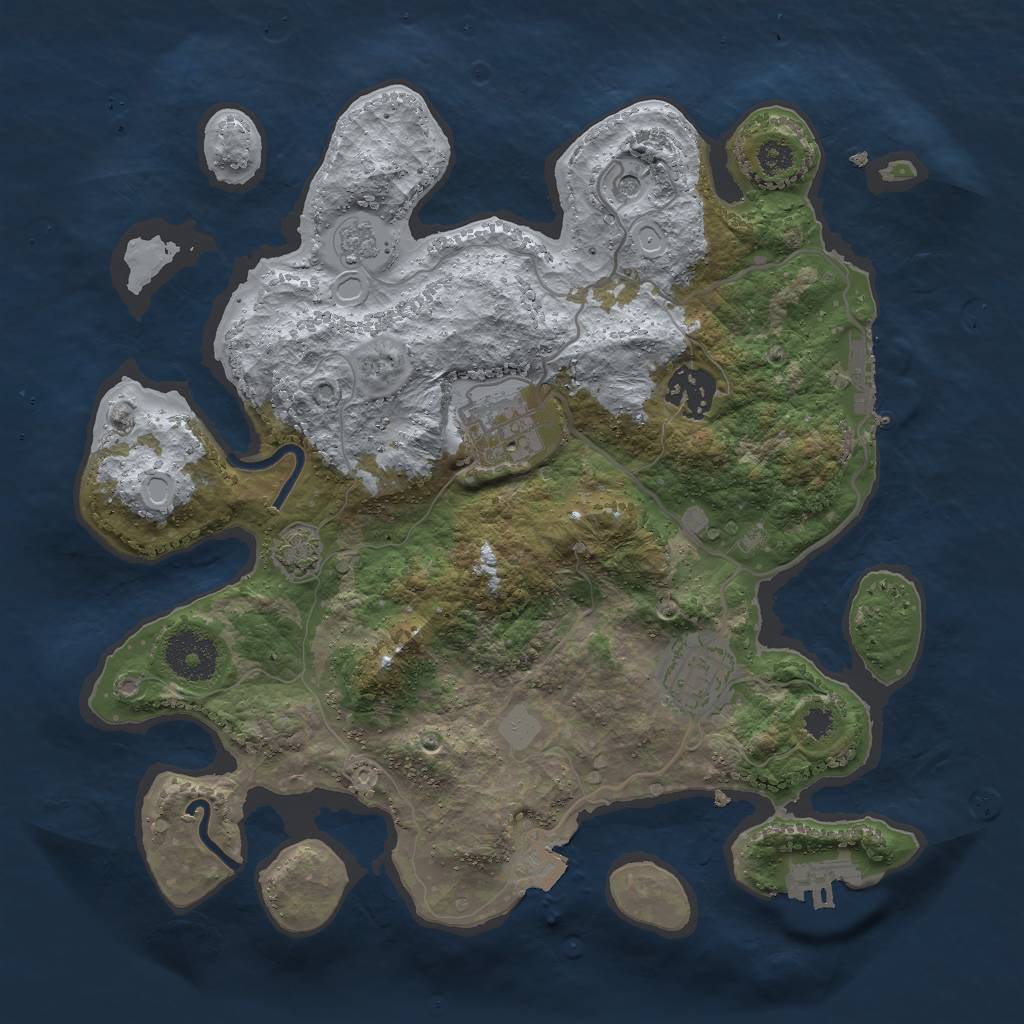 Rust Map: Procedural Map, Size: 3000, Seed: 11241, 11 Monuments