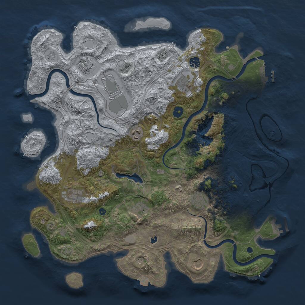 Rust Map: Procedural Map, Size: 4250, Seed: 948688992, 16 Monuments