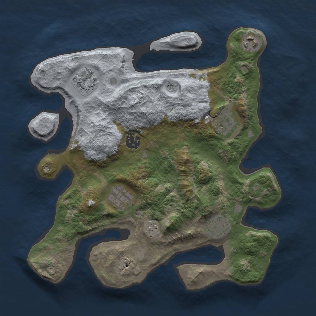 Rust Map: Barren, Size: 3100, Seed: 400000, 10 Monuments