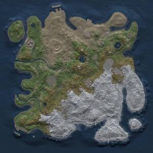 Thumbnail Rust Map: Procedural Map, Size: 3500, Seed: 1199, 13 Monuments