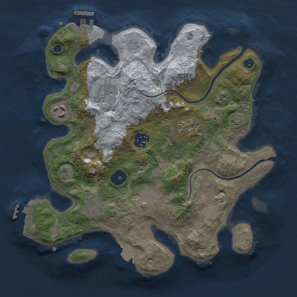 Rust Map: Procedural Map, Size: 3000, Seed: 12380, 12 Monuments