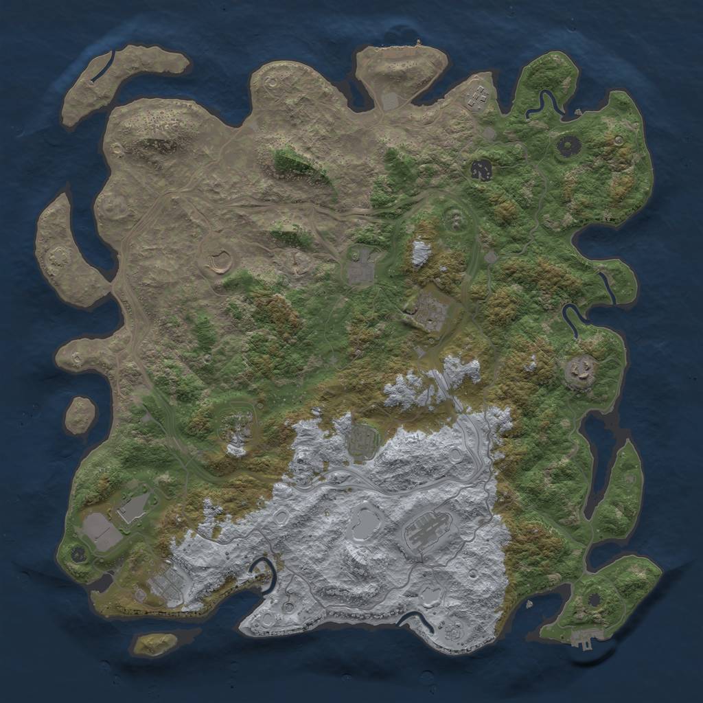 Rust Map: Procedural Map, Size: 4650, Seed: 2023419, 19 Monuments