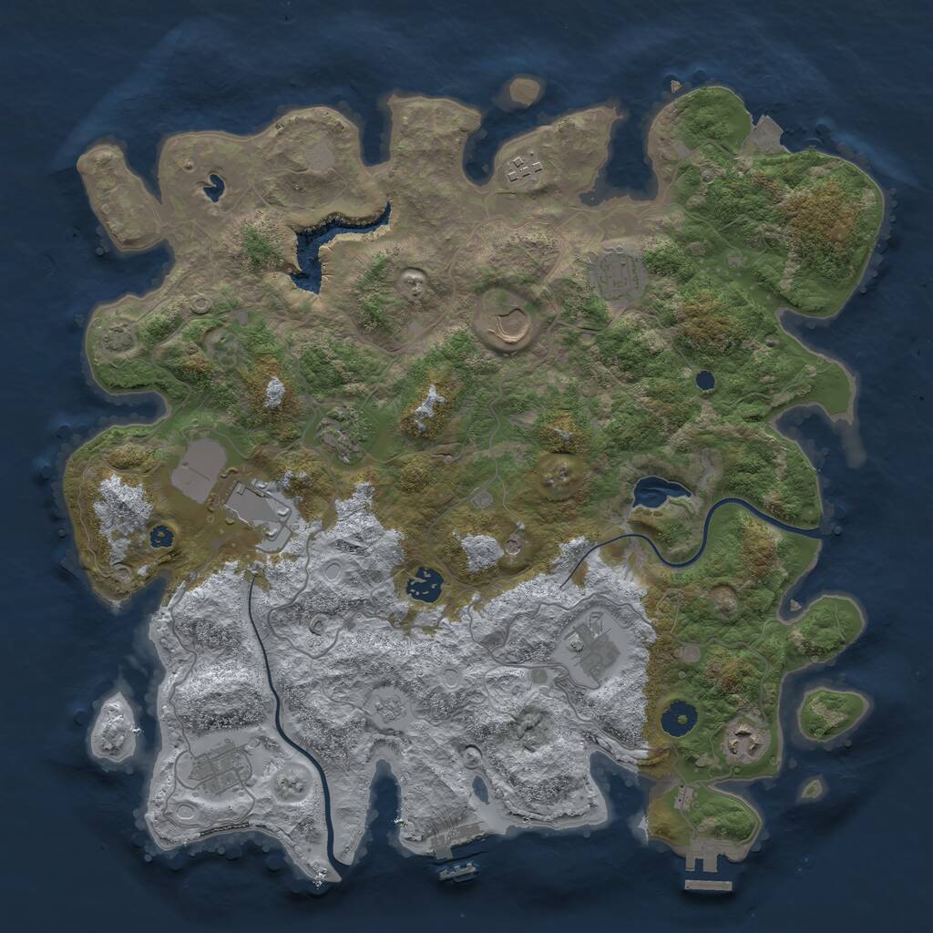 Rust Map: Procedural Map, Size: 4000, Seed: 363017030, 15 Monuments