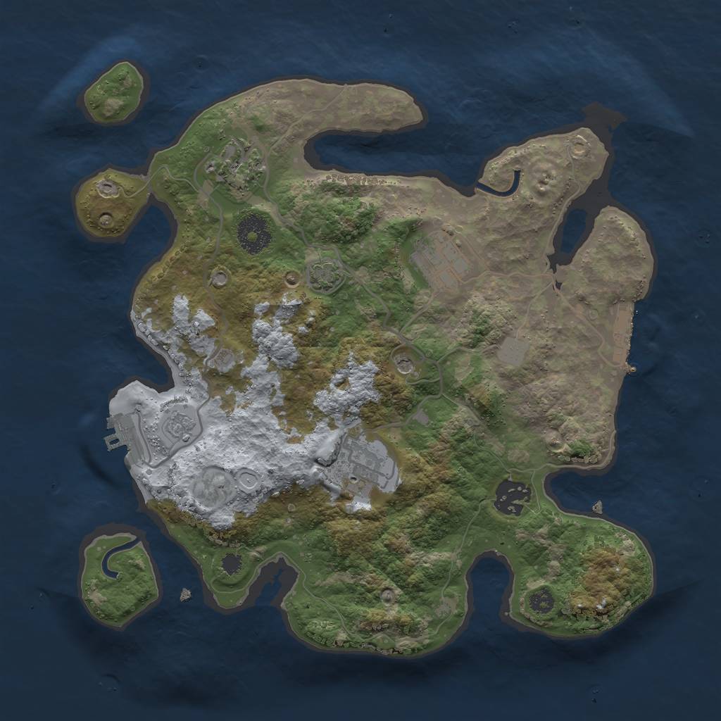 Rust Map: Procedural Map, Size: 3000, Seed: 14144, 12 Monuments