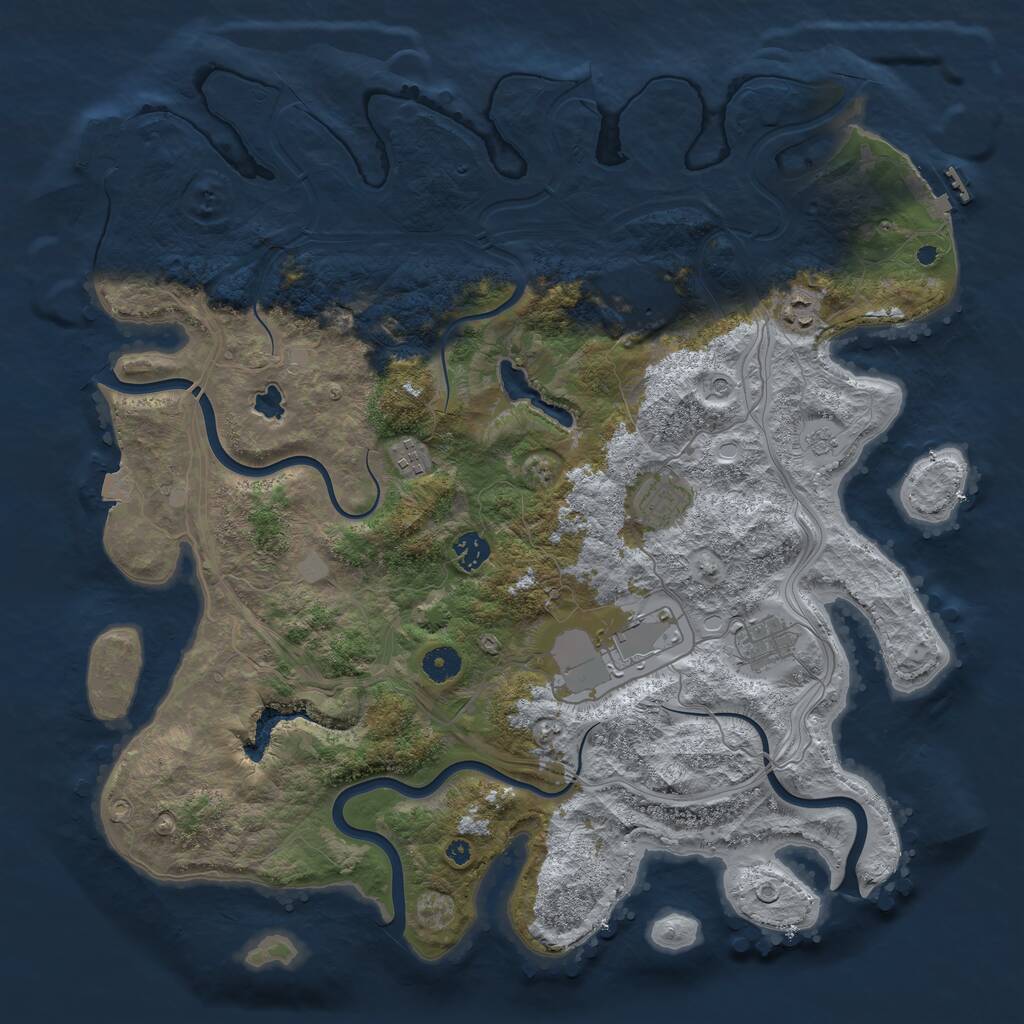 Rust Map: Procedural Map, Size: 4250, Seed: 230407, 12 Monuments