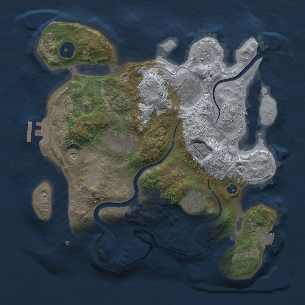 Rust Map: Procedural Map, Size: 3000, Seed: 13892, 9 Monuments