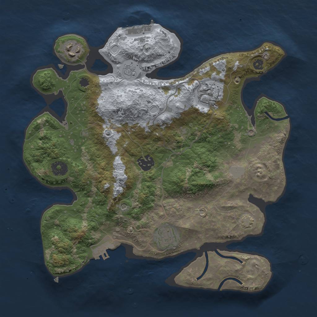 Rust Map: Procedural Map, Size: 3000, Seed: 12060, 12 Monuments