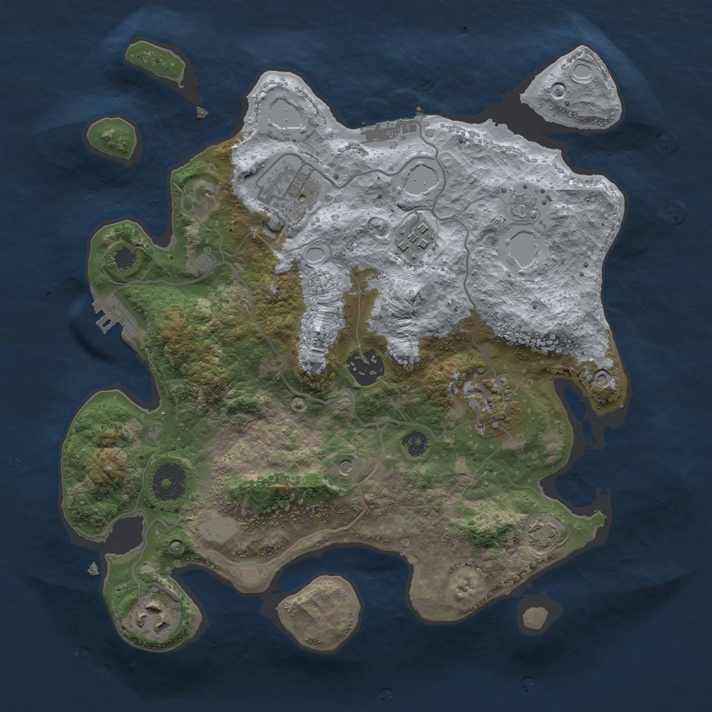 Rust Map: Procedural Map, Size: 3000, Seed: 6533, 13 Monuments
