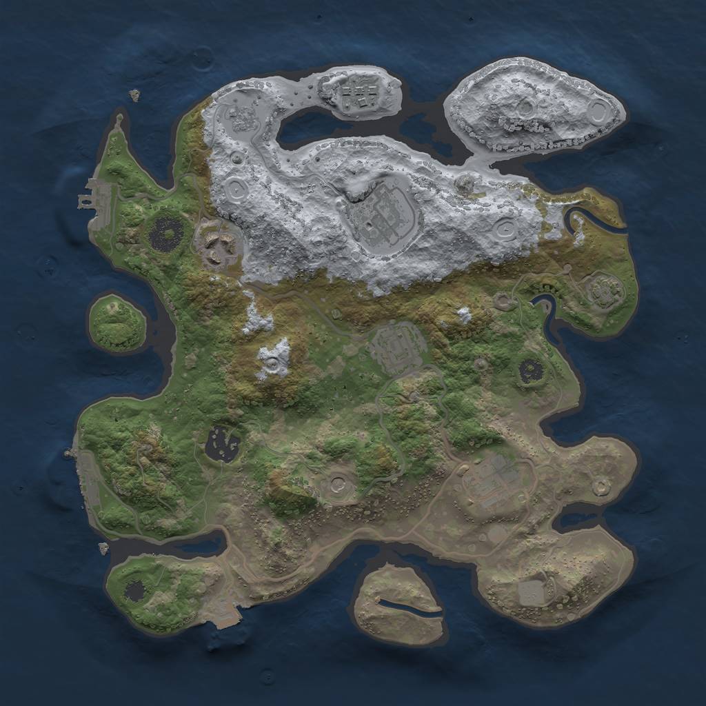 Rust Map: Procedural Map, Size: 3000, Seed: 17116, 14 Monuments