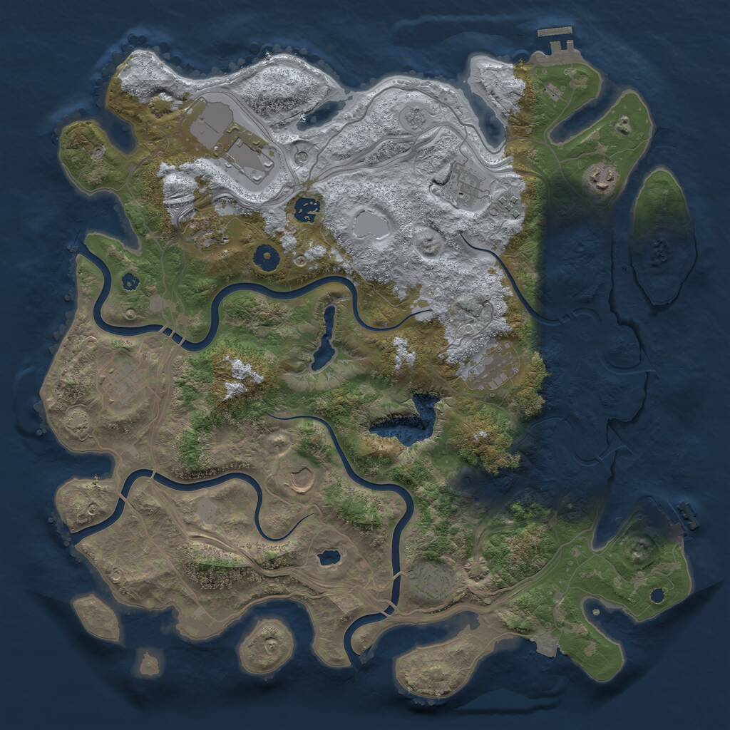 Rust Map: Procedural Map, Size: 4250, Seed: 1159221609, 16 Monuments