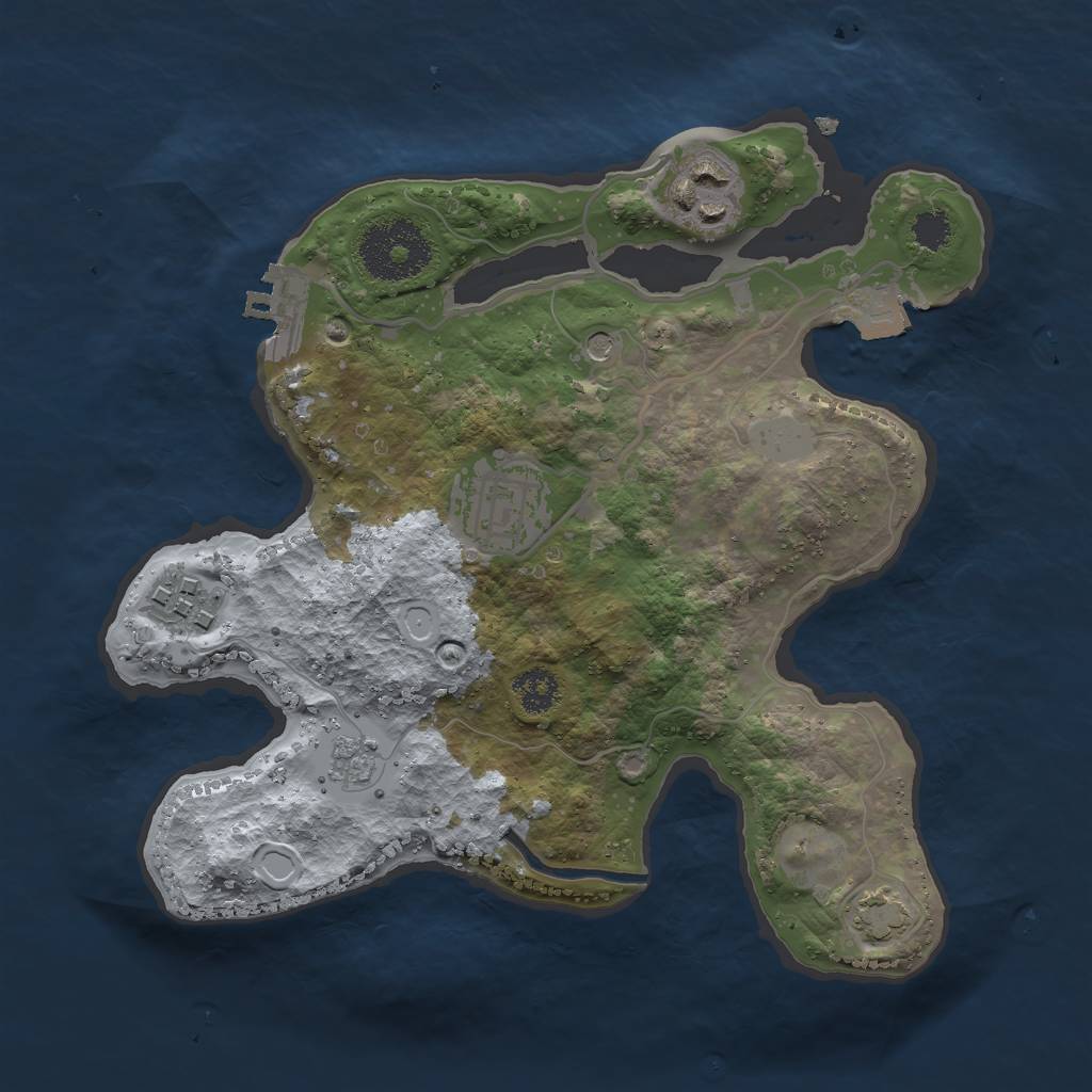 Rust Map: Procedural Map, Size: 2500, Seed: 1564402554, 10 Monuments