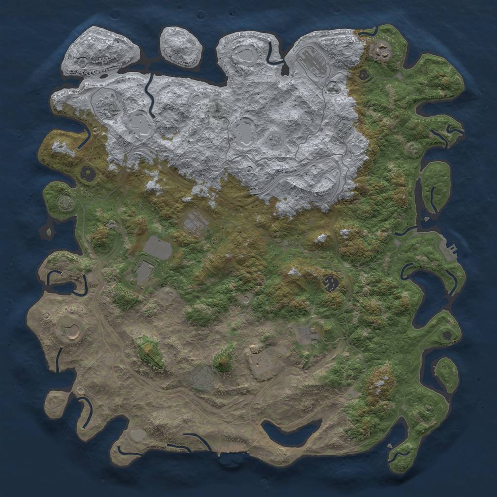 Rust Map: Procedural Map, Size: 4800, Seed: 147560364, 19 Monuments